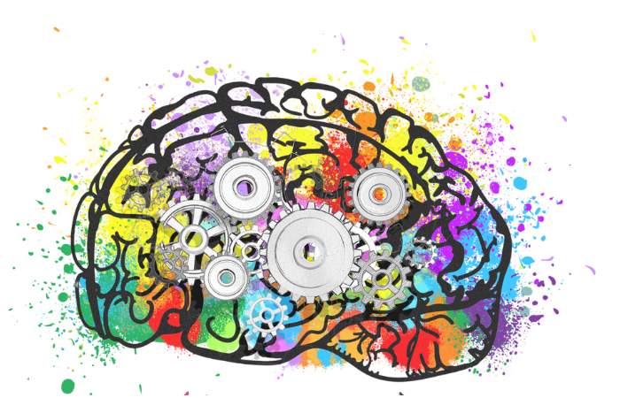 Colored Brain with Gears